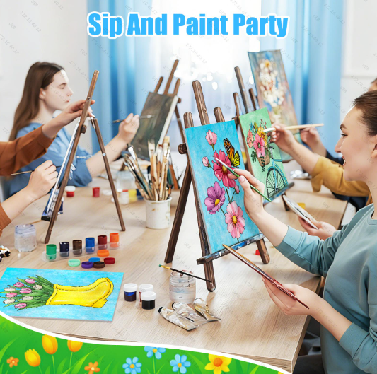 SHegdu 12PCS Pre-Printed Canvas Painting Set, 8x10in Spring Floral Theme Pre-Printed Canvas, with Reference Color Chart, Perfect for DIY Painting and Stress Relief