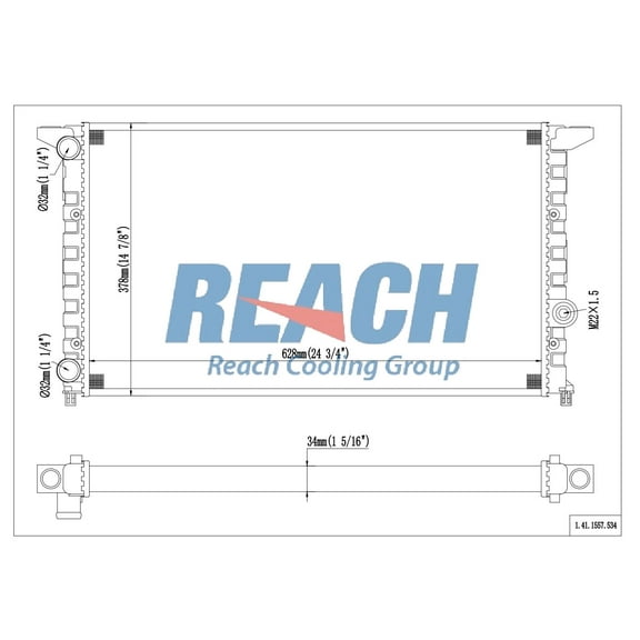 REACH 41-1557 Radiator for JETTA 93-99, Automotive Radiator Replacement Part