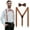 Brown, variant on Solid Color Suspender and Silk Skinny Tie Sets for Men