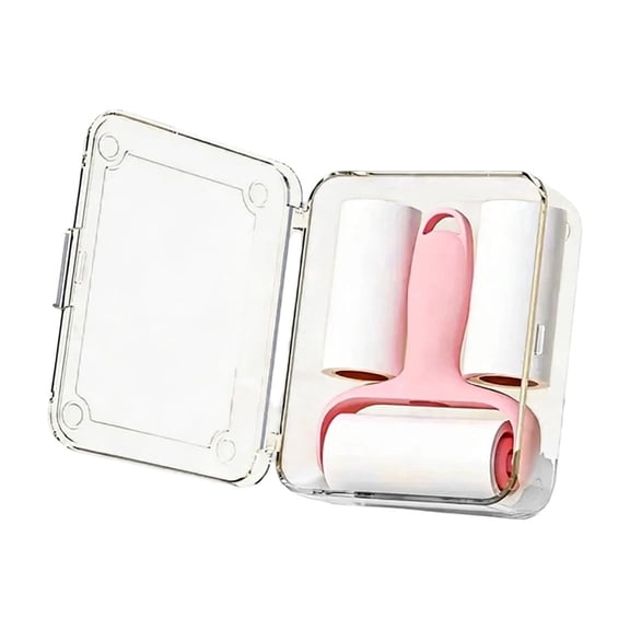 FastXmas Mini Travel Lint Roller 3 Pieces Roll paper Compact and Portable Pet Hair Cleaning Roller Tools, Suitable for Travel, for Pet Hair and Clothes, with Super Strong Adhesion. (Pink)