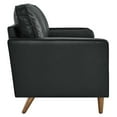 thumbnail image 3 of Loveseat Sofa Couch, Black, Leather, Mid Century Living Lounge Cafe Lobby Hospitality Restaurant, Modern Contemporary HB34246, 3 of 8