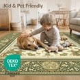 thumbnail image 4 of ODIKA 3'x5' Washable Accent Rug Pet Friendly, Non-Shedding Mat Vintage Currency Motif Funky Note Bold Border Collage Engraved for Bedside, Nursery Room, 4 of 7
