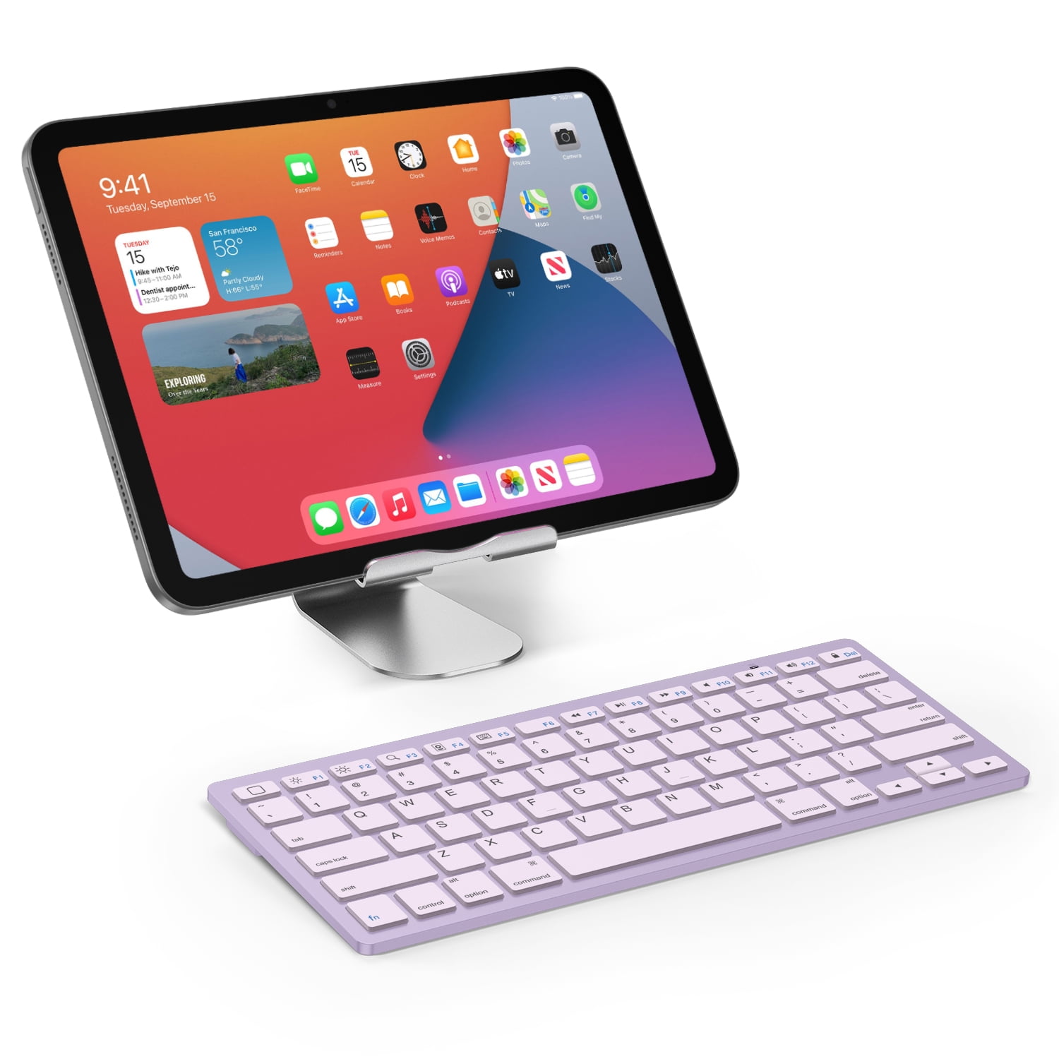 Bluetooth Wireless Keyboard Compatible with iPad 11/10th Generation, iPad 10.2 (9th/8th/7th), iPad Pro 13/12.9/11 inch, iPad Air/Mini and More iOS Devices, OMOTON,Purple