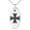 Silver, variant on Stainless Steel Pattee Iron Cross Engraved Small Oval Charm Pendant Necklace