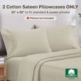 thumbnail image 4 of California Design Den Soft Standard Pillowcase Set of 2 - Soft & Smooth 800 Thread Count 100% Cotton Sateen, Fits Standard and Queen Pillows - Beige, 4 of 10