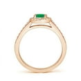 thumbnail image 2 of ANGARA Natural Classic Oval Emerald Halo Ring with Diamond Accents in 14K Rose Gold for Women (Size-6x4mm) | May Birthstone, Birthday, Anniversary, Jewelry Gift for Women | Natural Emerald Ring, 2 of 10