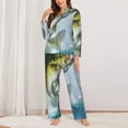 thumbnail image 2 of Fuzoiu Largemouth Bass jumps out of water Print Women's Long-Sleeved Pajama,Lounge Button Down Nightwear,Womens Notch Collar Pajama Set-XX-Large, 2 of 7