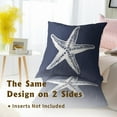 thumbnail image 6 of Beach Navy Blue Starfish Throw Pillow Cover 20x20 Inch Pack of 2 Summer Blue White Sea Star Cushion Pillow Case Square Cotton Nautical Coastal Pillowcase for Party Bed Sofa Home Car Bedroom Outdoor, 6 of 6