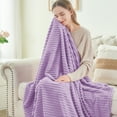 thumbnail image 5 of BEDELITE Fleece Throw Blanket for Couch 3D Ribbed Jacquard Cozy, Fluffy, Plush Lightweight Lavender Throw Blankets for Bed, Sofa, 50x60 inches, 5 of 9