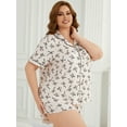 thumbnail image 6 of ebukurty Plus Size Pajama Sets for Women 2 Piece Short Sleeves V-neck Sleepwear, Sizes 1XL-6XL Valentines Day Pajamas, 6 of 7