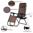 thumbnail image 6 of Patio Chair Zero Gravity Chairs Set of 1 Outdoor Adjustable Dining Reclining Folding Chairs for Deck Patio Beach Yard with Pillow and Cup Holder, 6 of 7