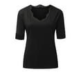 thumbnail image 4 of Yufatyle Blouses for Women Dressy Casual Summer Hot Mom's Gift Floral Blouses for Women V-Neck T-shirt Loose Comfortable Female Blouses Black, 4 of 6
