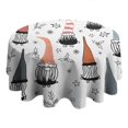 thumbnail image 4 of White Christmas Gnome and Snowflake Pattern Round Tablecloth 60"x60",Wrinkle Wipeable Table Cloth for Kitchen Dining Room Picnic Patio Party, 4 of 6