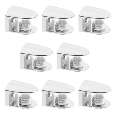 

8 x Zinc Alloy Adjustable Shelf Clamp Glass Shelf Support Plate Holder Bracket