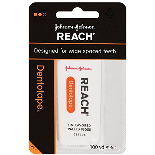 Reach Dentotape Waxed Dental Floss with Extra Wide Cleaning Surface for