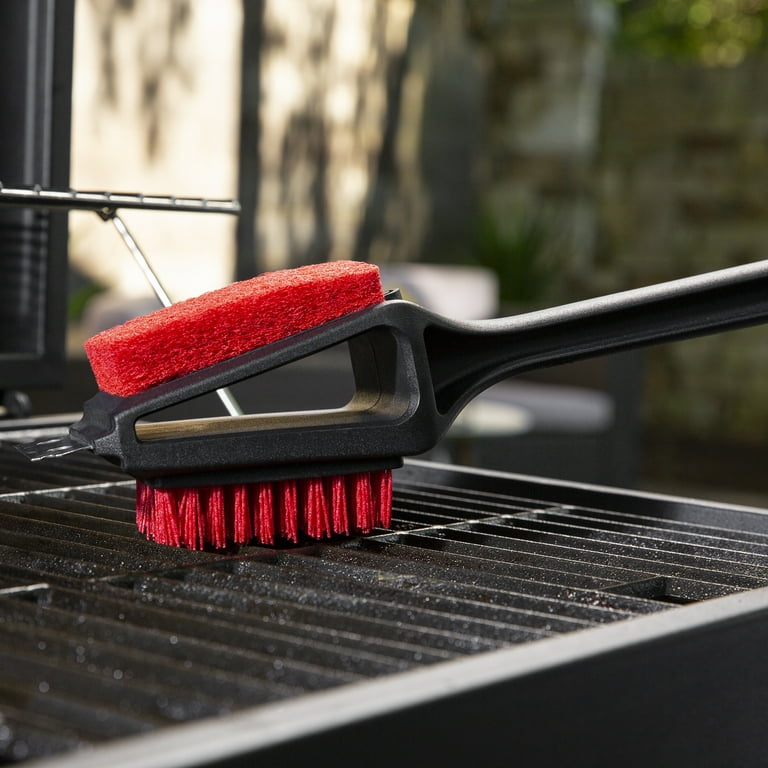 Expert Grill 3 in 1 Cleaning Cold Grill Brush with Stainless Steel Scraper