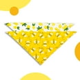 thumbnail image 2 of Summer Dog Bandanas 2 Large Pack,White Lemon Plaid Yellow bee Dot Reversible Adjustable Triangle Pet Scarves for Boy and Girl,Cute Fruit Bandana for Small Medium Large Dogs Cats(Medium), 2 of 5