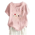 thumbnail image 2 of Babysbule Women's Tops Fashion Woman Rounk Neck Short Sleeve Blouse T-Shirt Printing Loose Tops, 2 of 5