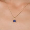thumbnail image 3 of Gem Stone King 14K Yellow Gold Blue Lapis Pendant Necklace | 1.00 Cttw | Gemstone Birthstone | Cushion 6MM | Gold Necklace for Women | With 18 inch Gold Chain, 3 of 6