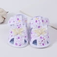 thumbnail image 5 of Otqutp Kids Girls Flat Wide Sandals Bow Lace Canvas Flower Adjusted Strap Open Toe Shoes Summer Barefoot Glitter Princess Shoes, 5 of 6