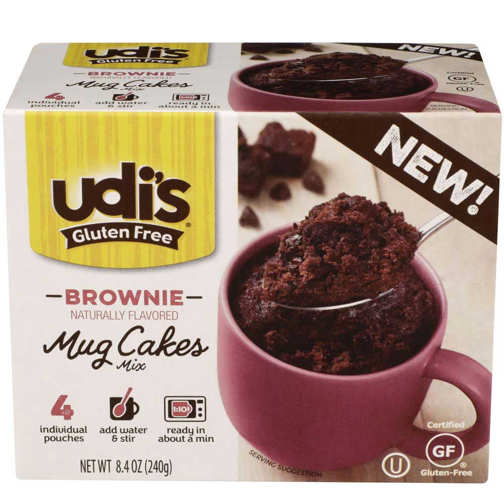 Udis Gluten Free Brownie Mug Cakes Mix, 8.4 Ounce 6 per