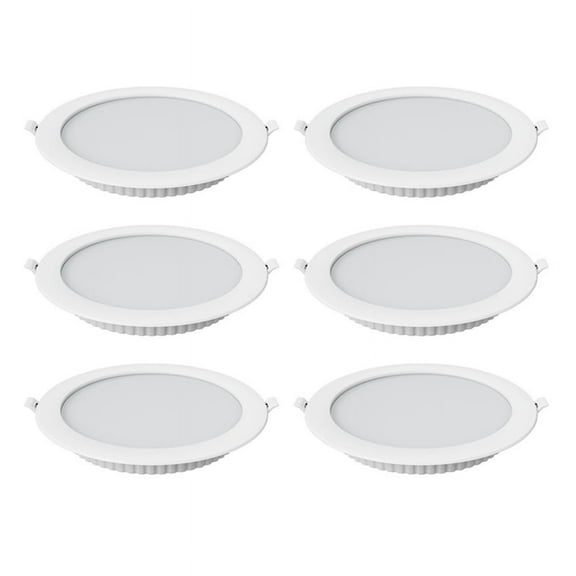 6PCS 12W LED Downlight Recessed Round Ceiling Spotlight for Indoor Bedroom Home Decorative Lighting Neutral Light