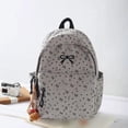 thumbnail image 3 of Yucurem Large Capacity Aesthetic Corduroy Bow Printed Backpacks, Lightweight Coquette Backpack with Bowknot for Travel Work Daily Use (Gray), 3 of 6