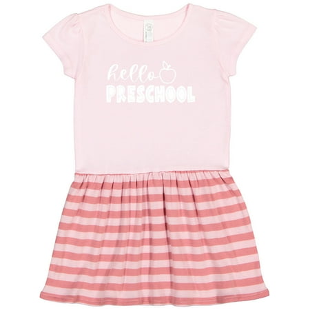 

Inktastic Hello Preschool Back to School Cute Apple Design Gift Toddler Girl Dress