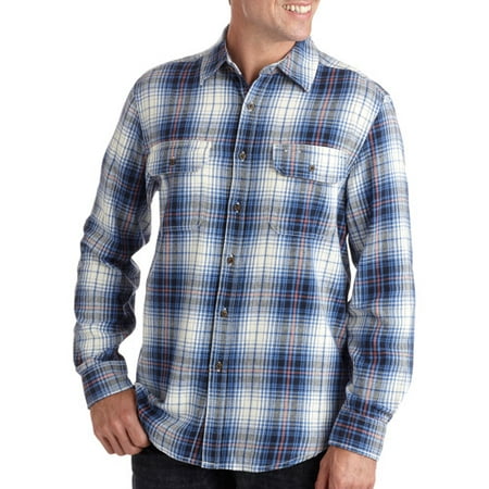 Men's Long Sleeve 2 Pocket Flannel Shirt - Walmart.com