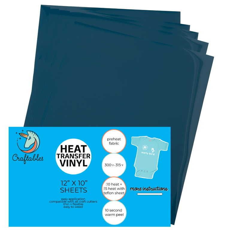 Firefly Craft Heat Transfer Vinyl Sheets - Navy Blue HTV - Iron On Vin