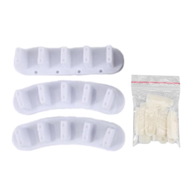 Soporte de exhibición de acrílico para decoración de uñas, 3 piezas, con 10 uñas postizas, profesional, reutilizable