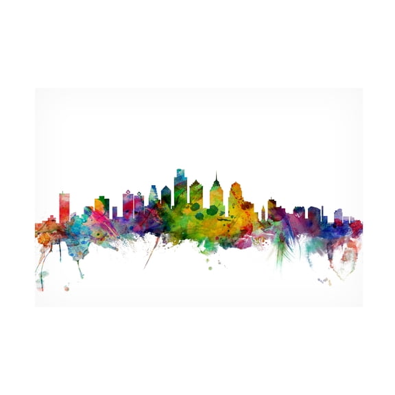 Trademark Fine Art Michael Tompsett Philadelphia Pennsylvania Skyline Canvas Wall Art - 22x32