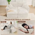 thumbnail image 4 of 81" Oversized Chaise Lounge Chair Indoor, Holaki Fluffy Corduroy Upholstered Springs Loveseat Sofa Bed with Ottoman & Pillows, Modern Comfy Cloud Sofas Couches for Living Room, Bedroom, Beige, 4 of 8