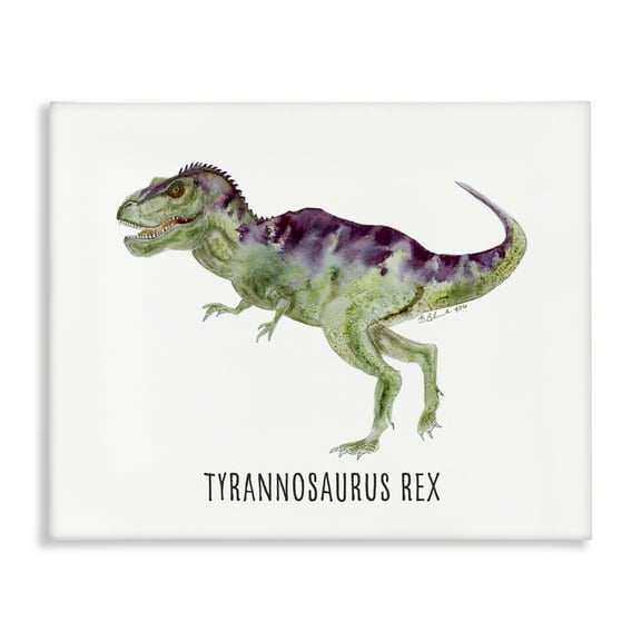 Stupell Industries Tyrannosaurus Rex Dinosaur Learning Animals Painting Wrapped Canvas Art Print Wall Art, 20 x 16