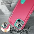 thumbnail image 5 of Feishell Case for Apple iPhone 15,Heavy Duty 3 Layer Military Protection with Hidden Kickstand Shock Resistant Armor Hybrid Bumper Rugged Rubber Phone Cover,Rose+Mint, 5 of 8