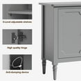 thumbnail image 2 of May in Color Buffet Sideboard Table Set of 2, 59'' Mid Century Modern Console Table, Media Cabinet with 4 Doors, Accent Cabinet Wood Sideboard, for Entryway, Living Room, Dining Room, Grey Oak, 2 of 9