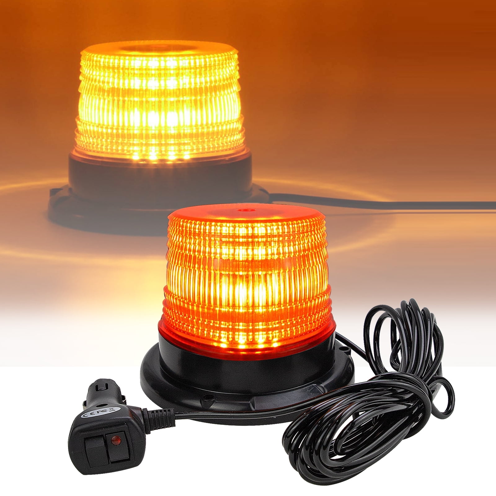 EYPINS 40 LED Rundumleuchte, 40W Auto Warnleuchte, Rundumleuchte Orange,  Magnet Warnlicht Blinkleuchte Strobe Beacon Light IP67 für 12V/24V Truck