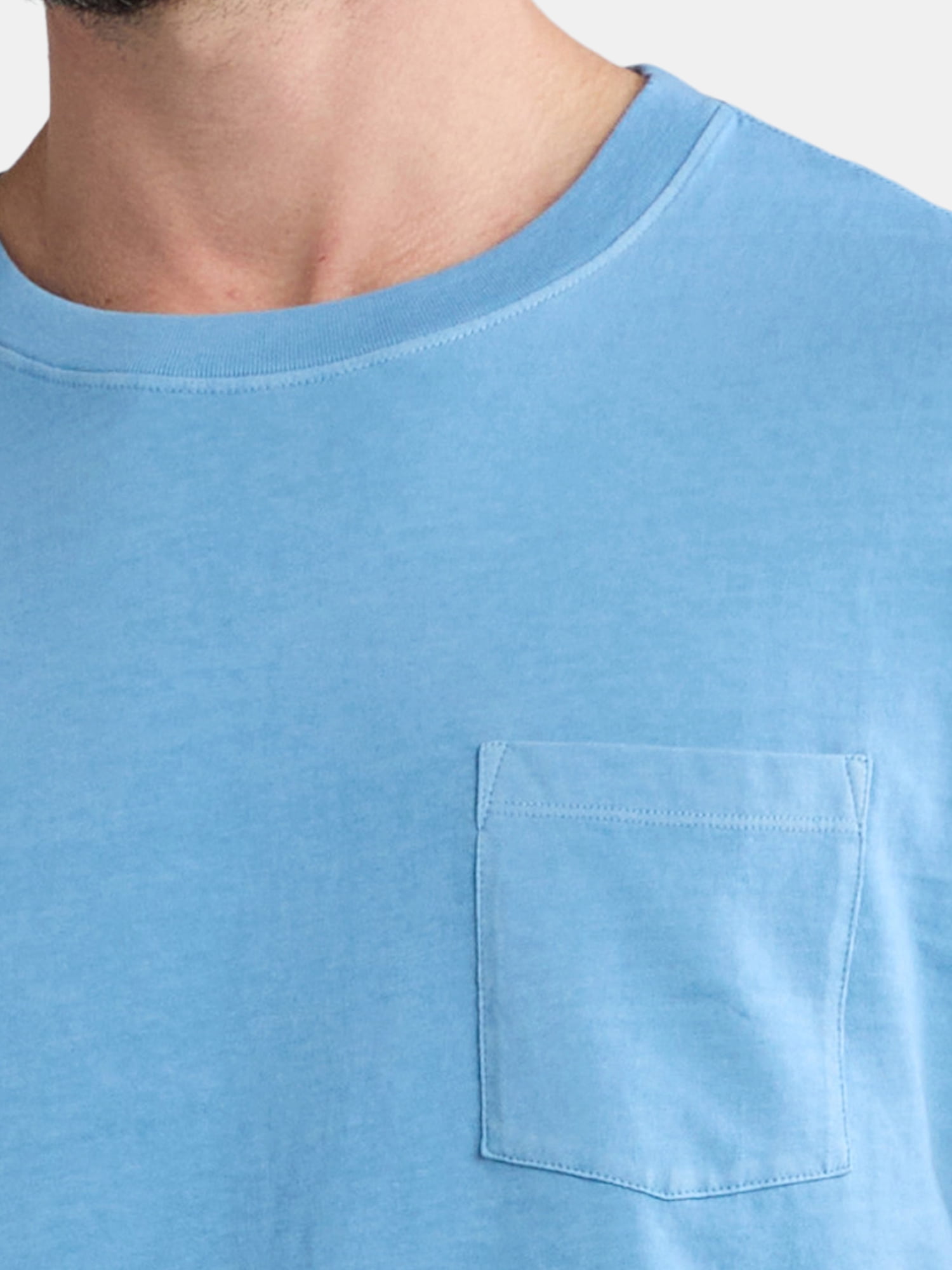 George Men's Garment Wash Crewneck Pocket Tee with Short Sleeves, Size XS-3XL