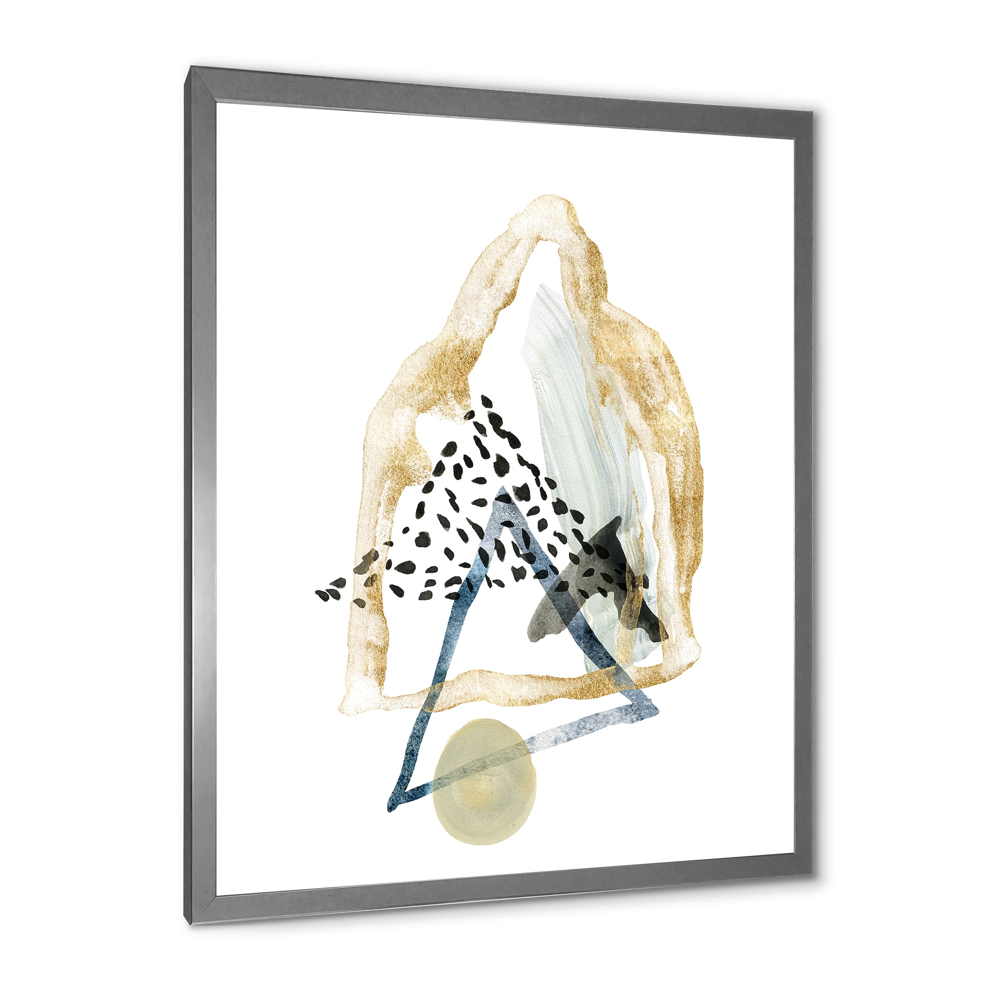 Designart 'Minimalistic Landscape of Moon With Mountains I' Modern Framed Art Print