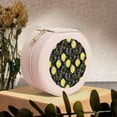 thumbnail image 6 of Fuzoiu Lavender Flowers Print Portable Jewelry Box,Round Mini Leather Travel Jewelry Case,Small Travel Jewelry Organizer,Jewelry Holder for Ring Necklace Earring for Women Girls-Pink, 6 of 7