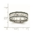 thumbnail image 6 of Chisel Stainless Steel Polished and Hammered 8mm Comfort Fit Band, 6 of 7