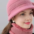 thumbnail image 6 of Dbuoem 2Pcs/Set Women Winter Hat Scarf Set Elastic Soft Hat Scarf Set, 6 of 7