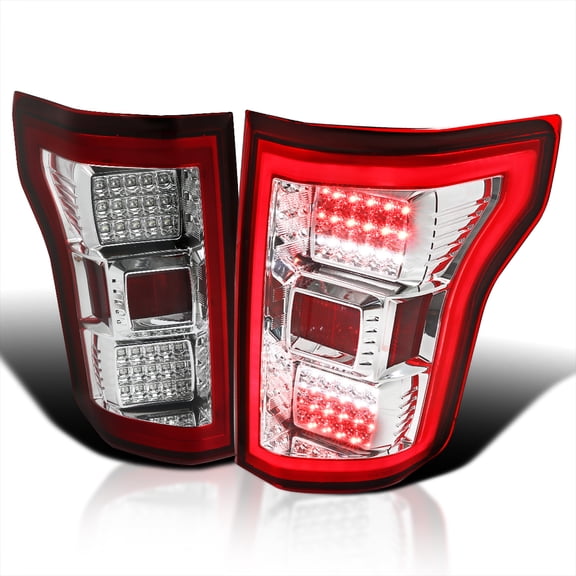 Spec-D Tuning Red Lens LED Bar Tail Lights Compatible with 2015-2017 Ford F-150 , Left Right Pair Assembly
