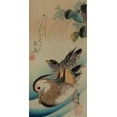 thumbnail image 2 of Hiroshige, Ando 18x32 Gold Ornate Wood Framed with Double Matting Museum Art Print Titled - Mandarin ducks, 1840, 2 of 4