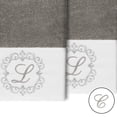 thumbnail image 2 of Authentic Hotel and Spa  100% Turkish Cotton Monica 2PC Embellished Hand Towel Set Dark Gray C, 2 of 3