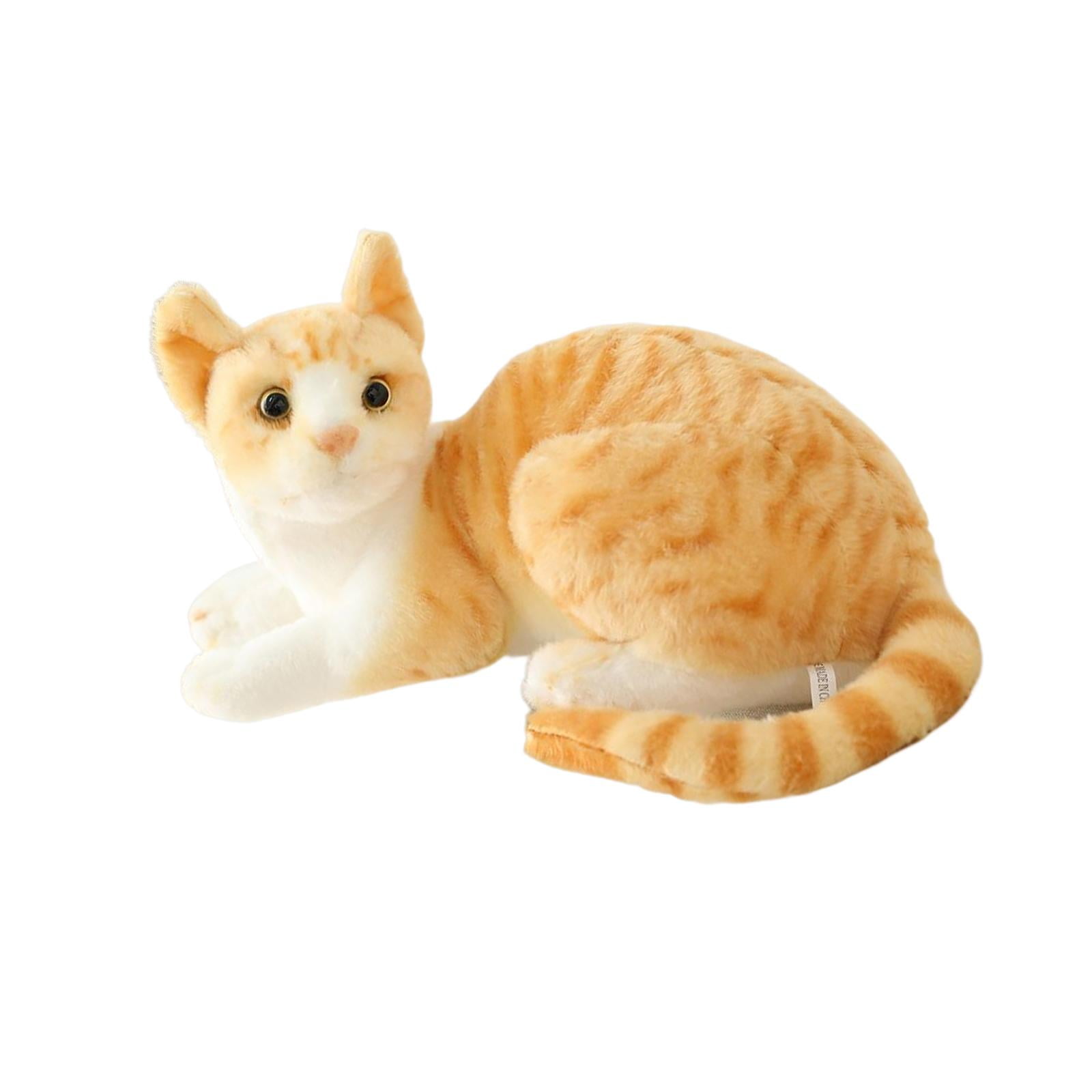 Realistic Cat Plush Toy Decoration Comfortable Kitty Home Figures Stuffed Animal 40cm Orange Cat