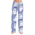 thumbnail image 4 of Zydvens Women's Halloween Pajama Pants - High Waisted Wide Leg Lounge Pants with Pockets - Elastic Drawstring Soft Sleepwear PJ Bottoms - Spooky Skeleton Ghost Pumpkin Printed Lounge Underwear S-3XL, 4 of 7