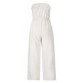 thumbnail image 6 of ZAZYULZ Resort Wear for Women Elegant And Casual Women's Strapless Sleeveless Wide Leg Jumpsuit With Tie Belt(White,L), 6 of 6