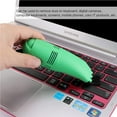 thumbnail image 5 of Billuyoard Mini teclado USB Herramienta de limpieza Juego de cepillos de mano con luz Ajustable Vacío Eliminador de polvo Oficina para computadora Suministros de limpieza para el hogar Negro Billuyoard HA025590-01, 5 of 5
