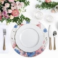 thumbnail image 4 of Ryvnso Cute Pig in Floral Round Plate Mats Dining Table Placemat Set of 4 for Holiday Decoration, 4 of 7